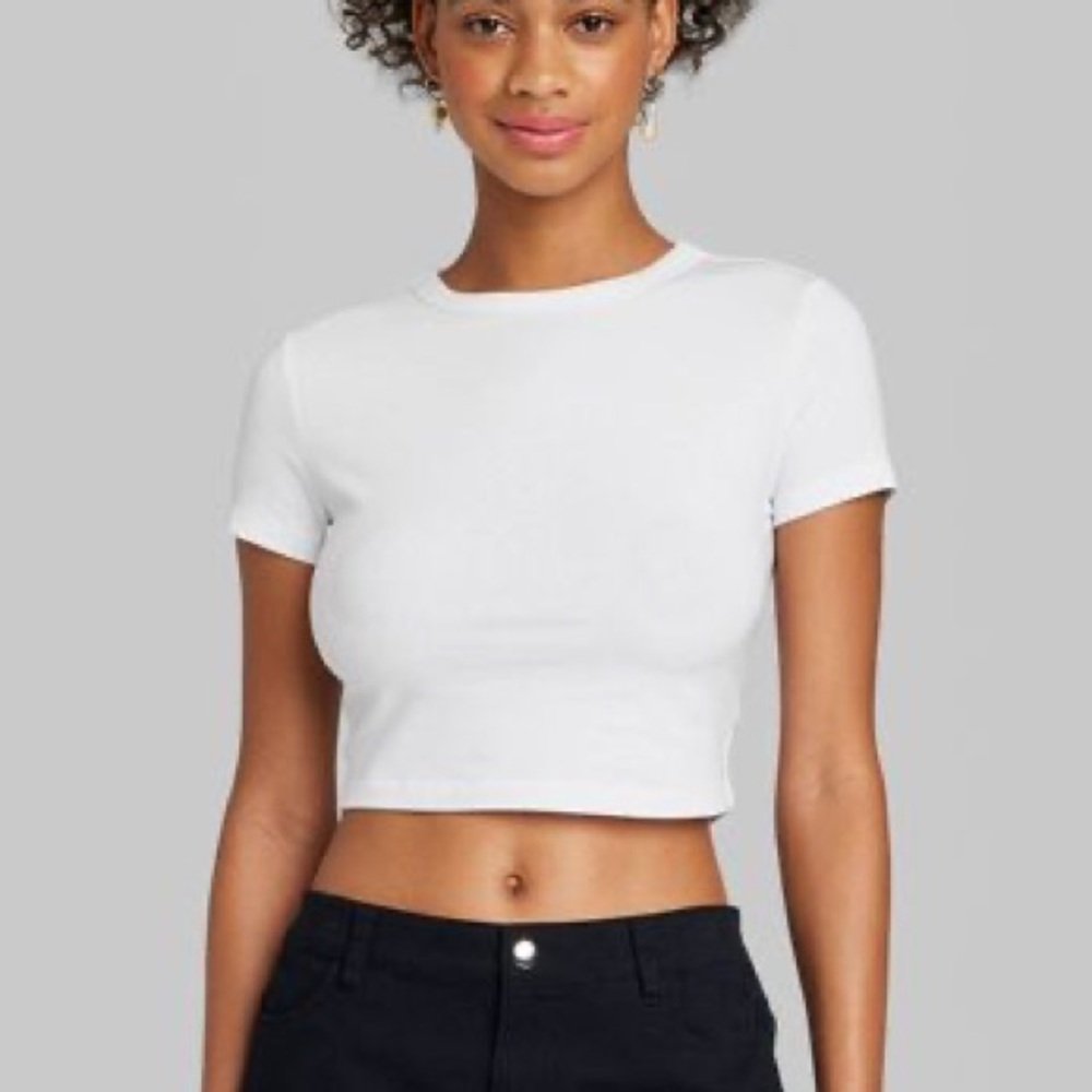Wild Fable White Crop Top Tee